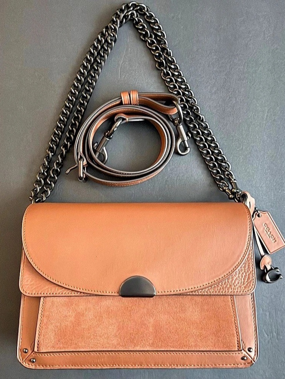 Authentic Coach Dreamer Shoulder Bag in Saddle